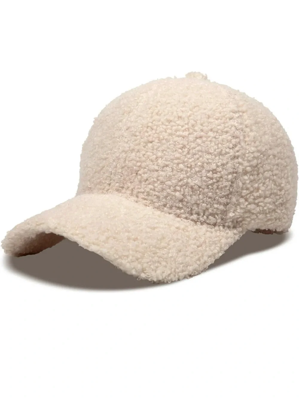 New Cozy Sherpa Baseball Cap - Cream